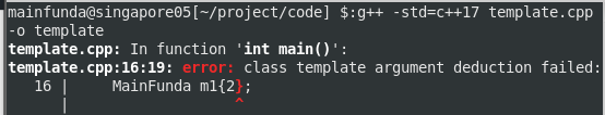 compiler error on failing class template argument deduction with non-type template parameter
